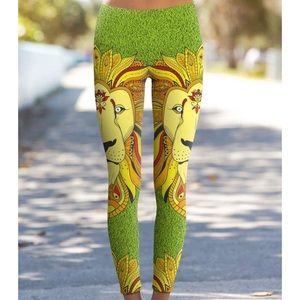 Pineapple Leggings Lion Animal Print